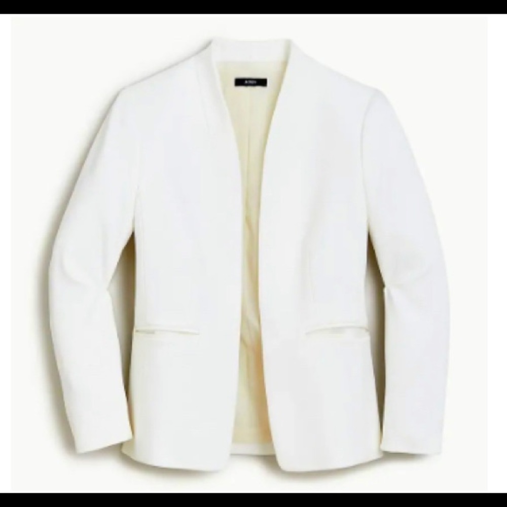 J.Crew Ivory Going Out Blazer in Stretch Twill
